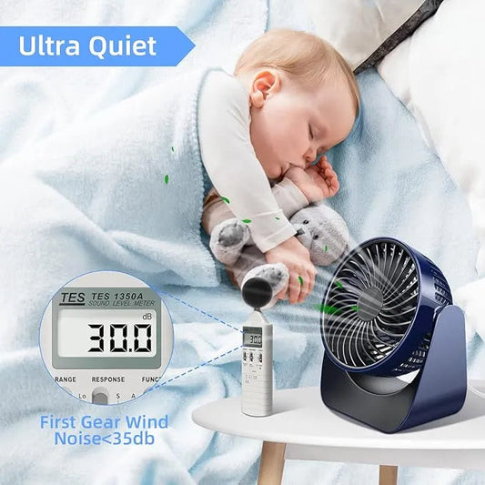 مروحة مكتبية قابلة للدوران 360 درجة